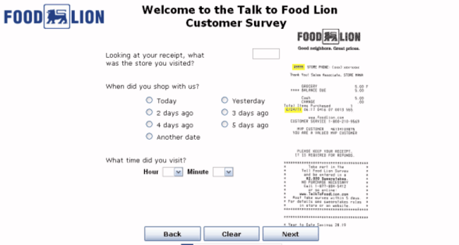 www.Talktofoodlion.com - Win Rewards Food Lion Survey